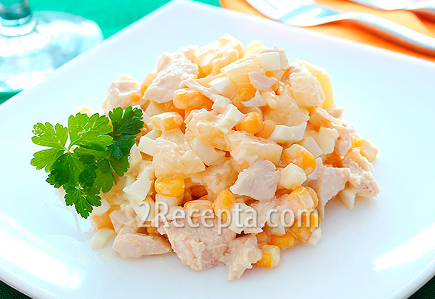 Салат с курицей и кукурузой: 10 рецептов приготовления с фото